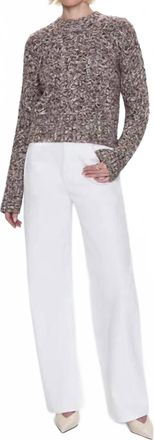 Pistola Denim Quinn Shrunken Long Sleeve Sweater In Chocolate Marl