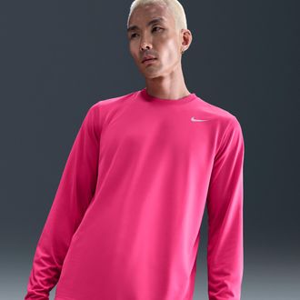 Nike Mens Dri-FIT Legend Long-Sleeve Fitness Top in Pink | DX0993-666