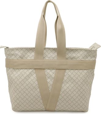Bottega Veneta Beige Ivory Intrecciato Shoulder Bag Tote Bag (Pre-Owned)