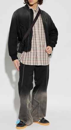 Off-white Checked Pattern Shirt, Mens, Pink