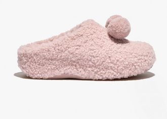 FitFlop Fitflop Shuv Pom Pom Dames Shearling Klompslippers Beige