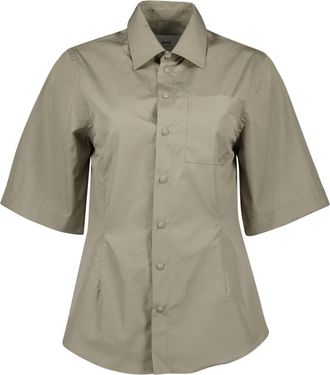 Ami Katoenen Shirt Lente-Zomer Collectie 2025 - Dames - Overhemden - Grijs - S - Katoen - Overhemden