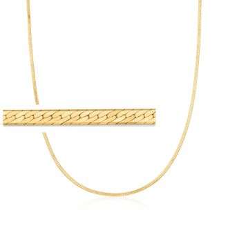 RS Pure by Ross-Simons 1.5mm 14kt Yellow Gold Herringbone Necklace