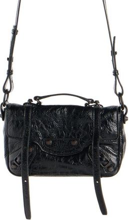 Balenciaga Nano Le City Flap Crinkle Leather Crossbody Bag in Black at Nordstrom