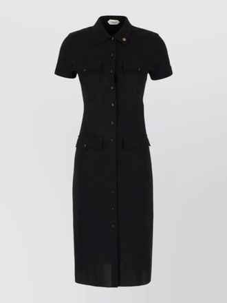 Versace stretch viscose dress short sleeves buttons