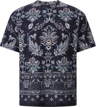 Etro T-shirt met Paisley-patroon - Heren - T-shirts - Blauw - M - Katoen - Tops