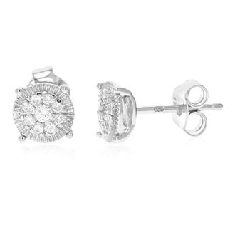 Vir Jewels 1/5 cttw Lab Grown Diamond Composite Earrings in Sterling Silver With Push Backs For Women
