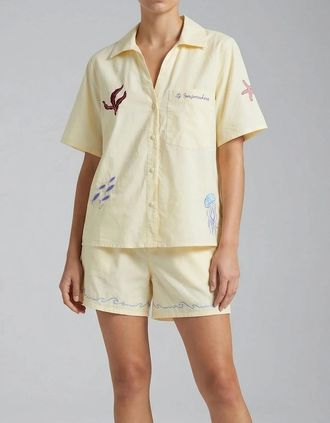 Oceanus Womens Oceanus x Its 9pm Matilda Yellow Embroidery Set - Size: 00