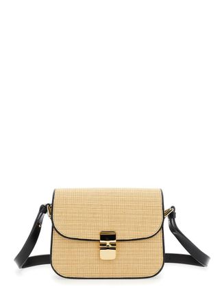 A.P.C. Grace Small Beige Shoulder Bag With Clasp Closure And Adjustable Leather Strap In Leather Woman