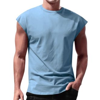Generic Mens Athletic Training Gym Vest Tank Top Soft Mens Sleeveless Muscle T-Shirt Casual Breathable Men Vest Tops Summer Workout Gym Fitness Bodybuilding B