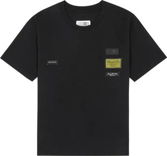 Maison Margiela T-shirt met ronde hals en patchdetail - Zwart