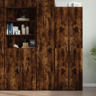 vidaXL Highboard Smoked Oak 40x42.5x185 cm Engineered Wood Vidaxl