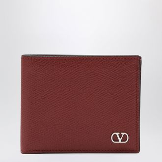 Valentino Dark red Vlogo Signature bi-fold wallet