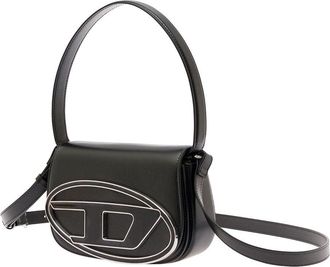 Diesel Womens Shoulder Bag 1dr Black Leather Pmu Handbags Hand
