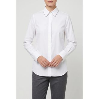 Brunello Cucinelli White Cotton Blend Shirt, Size X-Large