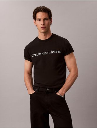 Calvin Klein Jeans Calvin Klein Mens Slim Stretch Calvin Klein Logo Tee - Black - 2XL