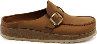 Birkenstock Womens Buckley Slip-On Clog Shoes In Cognac
