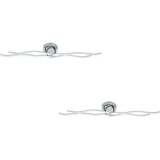 Loops 2 PACK Wall Flush Ceiling Light Colour Chrome Shade White Plastic LED 40W Incl