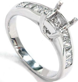 Pompeii3 1ct Princess Cut Diamond Cathedral Engagement Ring Setting Size Selectable