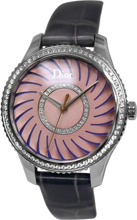 Dior VIII Montaigne Quartz Diamond Pink Dial Ladies Watch CD152113A001