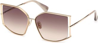 Max Mara MM0142 32F Womens Sunglasses Gold Size 59