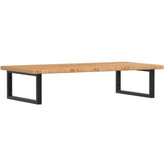 vidaXL Vidaxl - Estante De Lavabo De Pared De Acero Y Madera Maciza De Roble