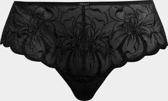Chantelle Fleur Sheer Floral-Embroidered Hipster Brief