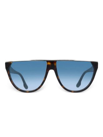 Victoria Beckham tortoiseshell-frame shield sunglasses - Brown