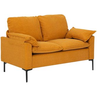 HOMCOM Sof&aacute; dos plazas 130x77x84 cm amarillo