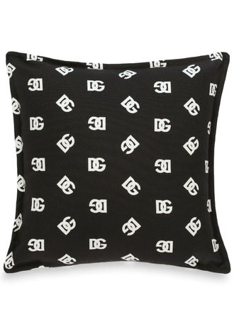 Dolce & Gabbana logo-print cushion - Black