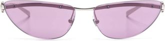 Gucci oval-frame sunglasses - unisex - Metal - 61 - Silver