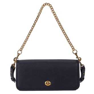 Generic Luxury PU Leather Flap Shoulder Bag for Women Hardware Chain Clutch Purse(Black) (Black)