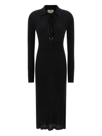 Fendi Wool Fitted Midi Dress