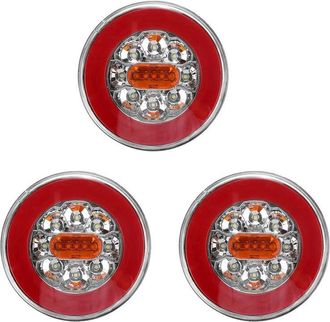 OEM Adecuado Para 3 Luces Traseras Led Redondas 4 En 1 Para Camiones, Intermitente Trasero Din&aacute;mico De 12-24 V Y Luz De Freno, Apto Para Remolques, Camion