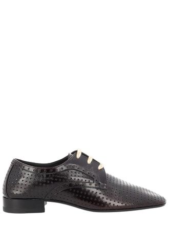 Dries Van Noten Pointed Toe Perforated Laces Loafers