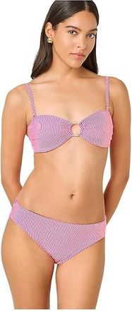 Lilly Pulitzer Katara Bandeau Top Womens Clothing Cherry Blossom Pink Seersucker Stripe : 12, Polyester/Spandex