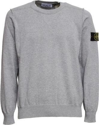 Stone Island Sweatshirt met ronde hals - Heren - Sweatshirts - Grijs - M - Katoen - Hoodies & sweatvesten