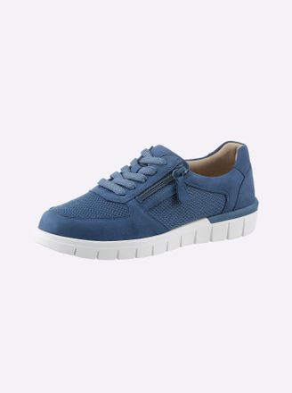Caprice Sneaker CAPRICE, Damen, Gr. 37, blau (mittelblau), Veloursleder, Schuhe Sneaker