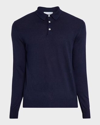 Anderson & Sheppard Men & apos;s Silk and Cashmere Polo Sweater