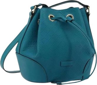 Gucci Pre-owned Bucket Bags, female, Blue, Size: ONE SIZE Pre-owned Vintage Bucket Bag