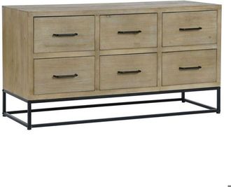 DKD Home Decor Buffet - Dkd Home Decor - Metal Y Madera Mdf - Negro Y Natural - Mueble De Sala - Adulto