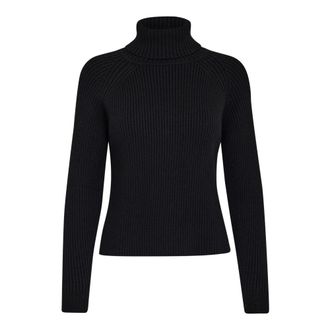 Minus Zwarte Gebreide Coltrui Sweater Mi 4196 - Dames - Coltruien - Zwart - XS - Polyester - Truien & Vesten
