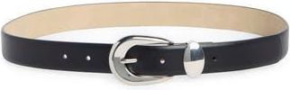 Steve Madden Feather Edge Faux Leather Belt in Black/Silver at Nordstrom Rack, Size X-Large
