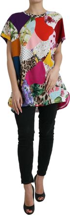 Dolce & Gabbana Patchwork Zijde Top Multicolor