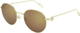 Cartier Sunglasses, unisex, Yellow, Size: 53 MM Pantos Sunglasses