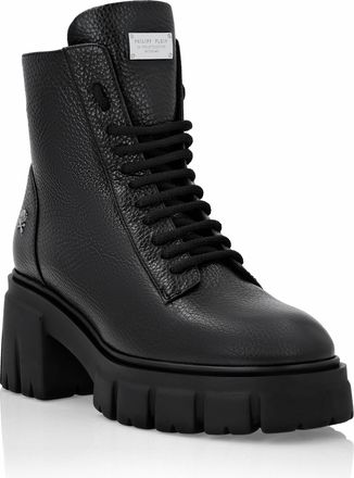 Philipp Plein Leather Boots with shearling inside Iconic Plein
