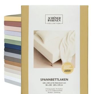 Sch&ouml;ner Wohnen Kollektion Sch&ouml;ner Wohnen S&aacute;bana Ajustable Flat - 1 Unidad 200x200 Cm, Blanco
