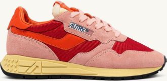 Autry REELWIND LOW SNEAKERS IN BLOSSOM AND MOLTEN LAVA SUEDE AND MESH