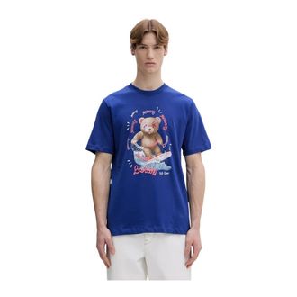 Barrow Bear Surf T-Shirt - male - BARROW - T-Shirts - Blue - L - Tops