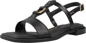 Clarks Womens Ariany Sling Sandalias Planas, Black (Black Leather), 4 UK